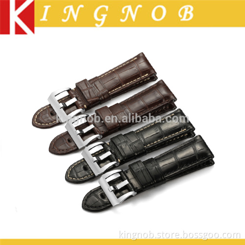 24mm Genuine Real Alligator Wrist Watch Band Pre-v Bukcle